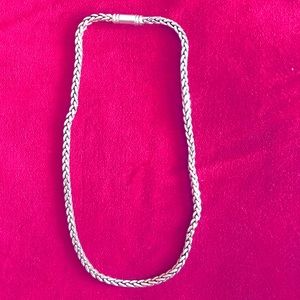 Silver tone 18” necklace.